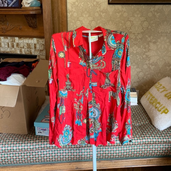 Anthropologie Maeve Times up! Rayon blouse. Worn once - Picture 2 of 5